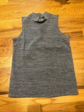Banana Republic Heathered Gray Sleeveless Mock Neck Top
